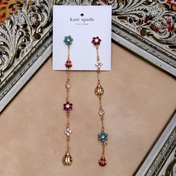 KATE SPADE • Nature Walk Ladybug Linear Earrings - Picture 3 of 3